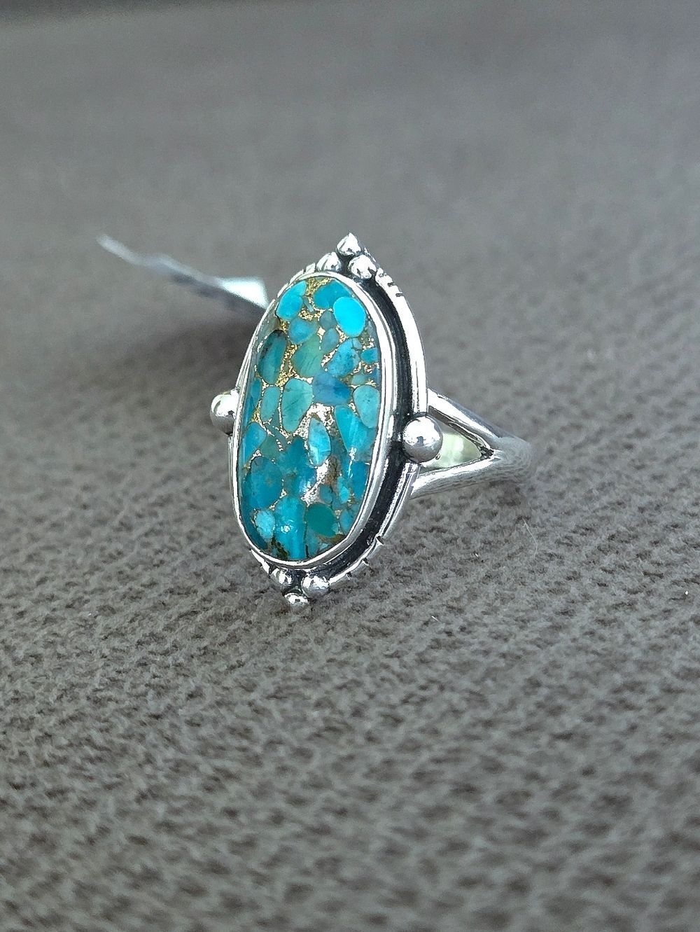 Shivam Oval Shaped Blue💙 Copper Turquoise Statement Ring💍 - NWT - Picture 6 of 16